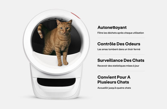 Bac à litière pour chat autonettoyant